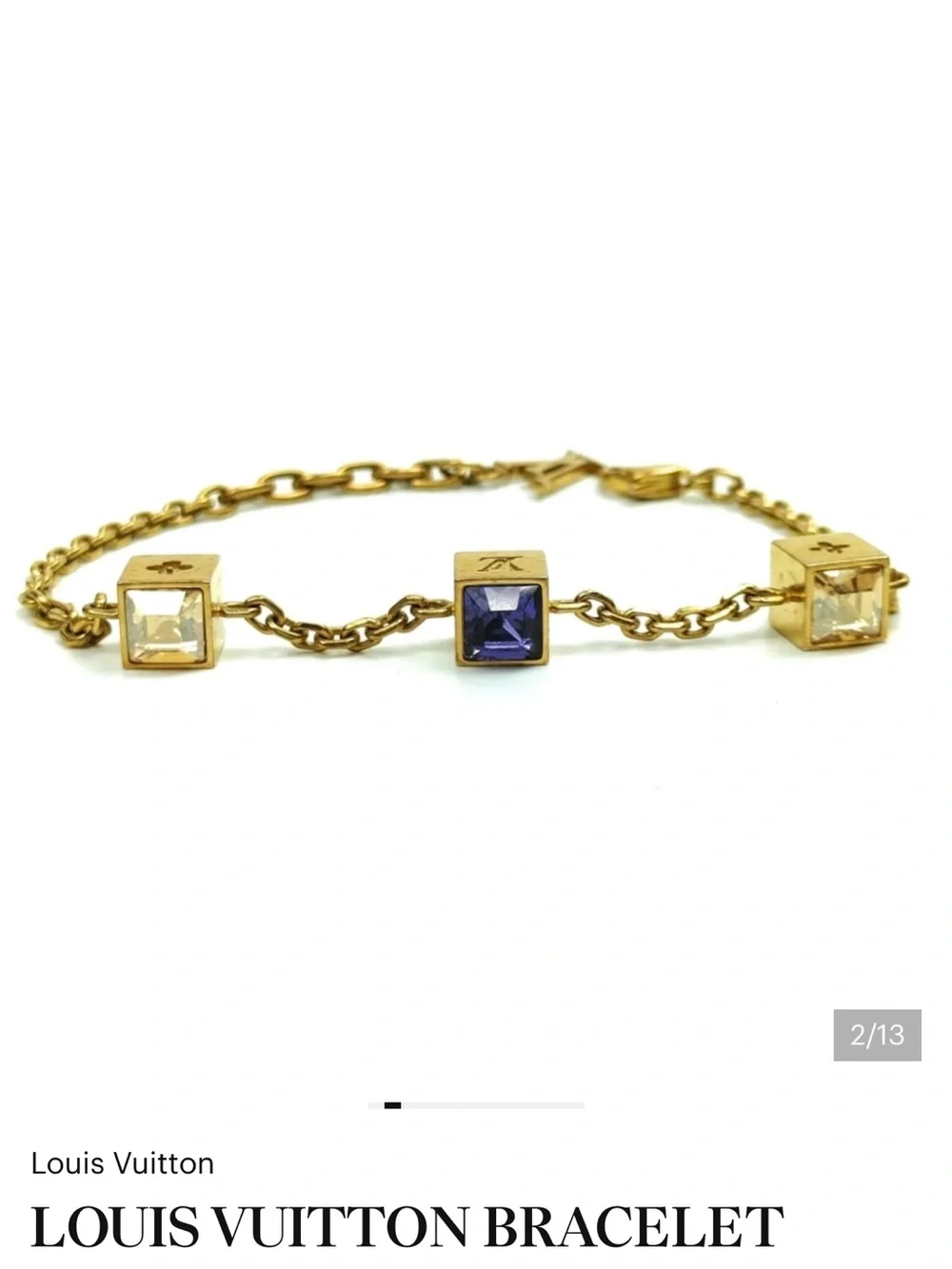 Gold Chain Bracelet with Cubic Charms - Gold